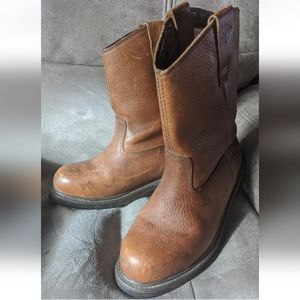 Herman Survivors Mens Size 7.5 Brown Leather Workhorse II Mid Calf Work Boots.